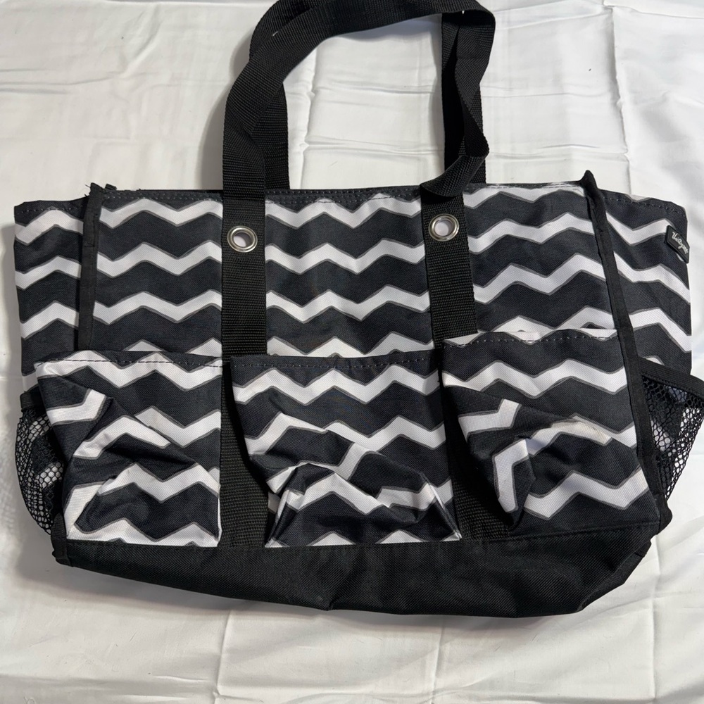Thirty-One Black and White Chevron Tote